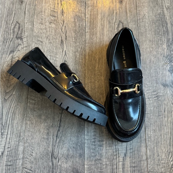 Madden Girl Harlow Black Horsebit Lug Sole Loafers- Size 8 - Picture 5 of 7